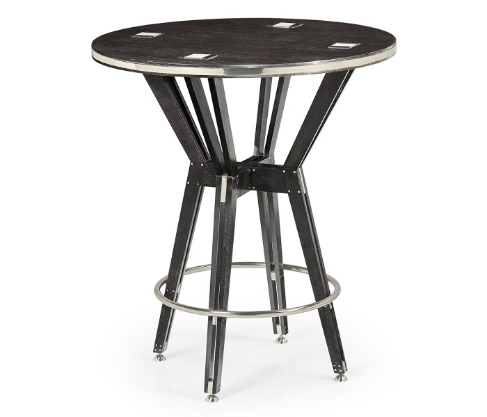 Architectural Circular Black Mocha Oak Bar Table 36