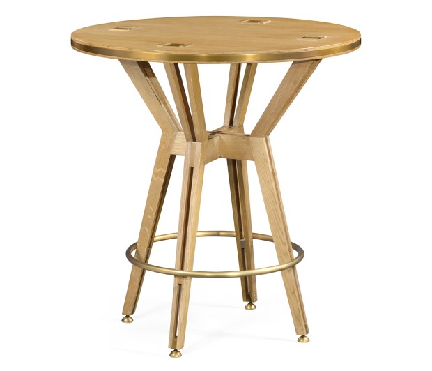 Architectural Circular Oak Counter Table 36