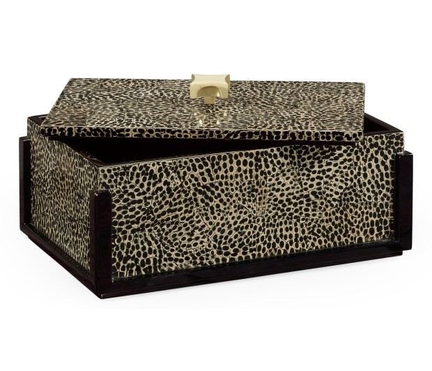 Rectangular Eggshell Box with Brass Handle
