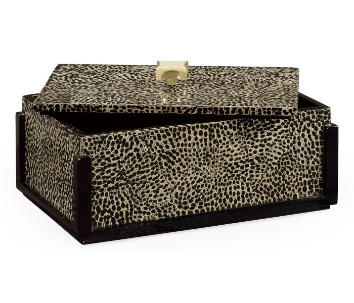 Rectangular Eggshell Box with Brass Handle