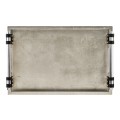 Rectangular Silver Espresso & Eggshell Tray