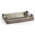 Rectangular Silver Espresso & Eggshell Tray