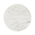 Round Faux White & Grey Marble Cut-Out Lamp Table