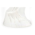 Round Faux White & Grey Marble Cut-Out Lamp Table