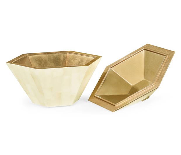 Dutch White Eggshell Hexagonal Box