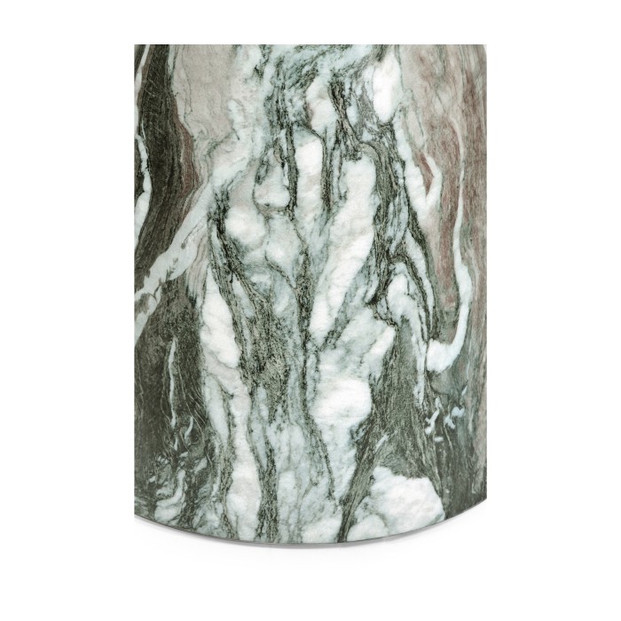 Round Faux Black & Grey Marble Wine Table