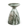Round Faux Black & Grey Marble Wine Table