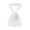Round Faux White & Grey Marble Wine Table