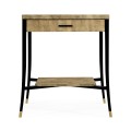 Brown Brick Eggshell End Table with Drawer