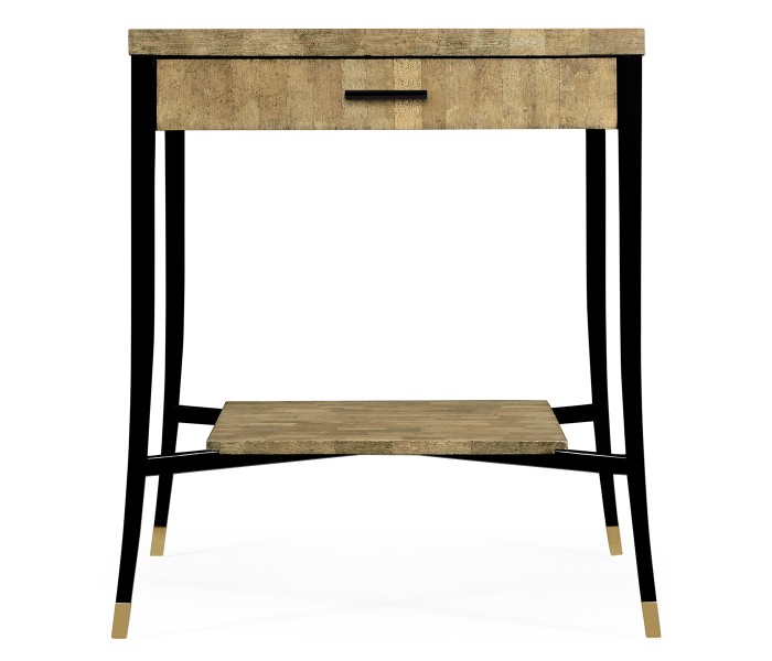 Brown Brick Eggshell End Table with Drawer