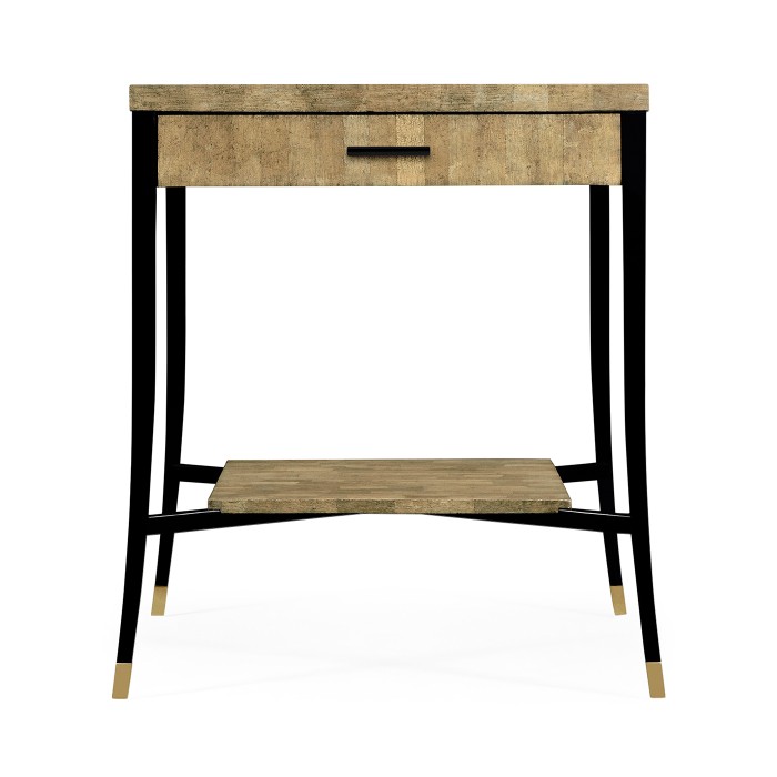 Brown Brick Eggshell End Table with Drawer