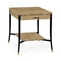 Brown Brick Eggshell End Table with Drawer