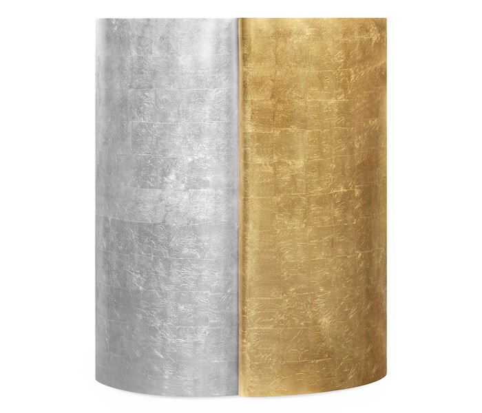 Circular Two-Piece Yin & Yang Gilded & Silver Drinks Table