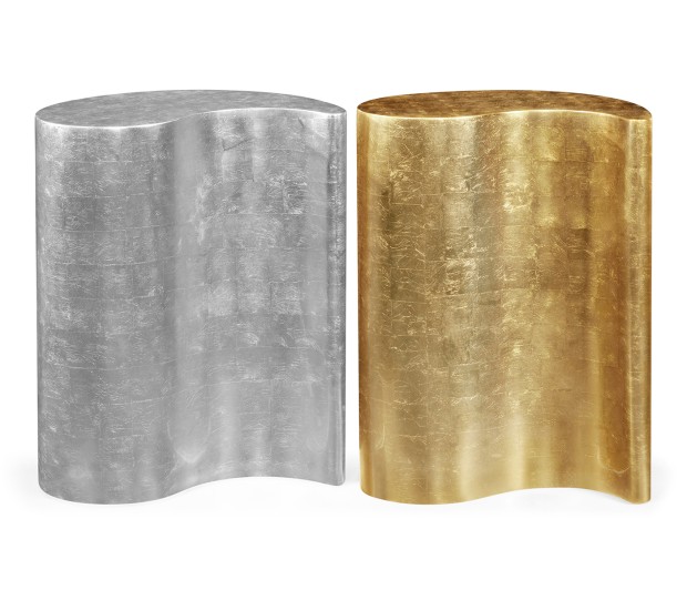 Circular Two-Piece Yin & Yang Gilded & Silver Drinks Table
