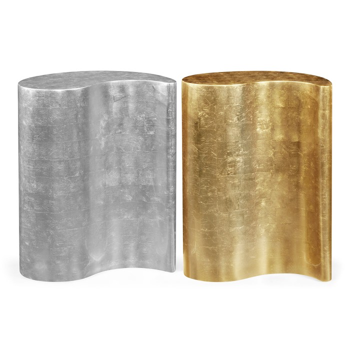 Circular Two-Piece Yin & Yang Gilded & Silver Drinks Table