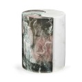 Circular Two-Piece Yin Yang Faux White & Black Marble Drinks Table