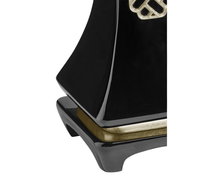 Urban Zen Smoky Black Table Lamp