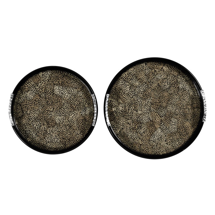 Duo Circular Black Eggshell Tray