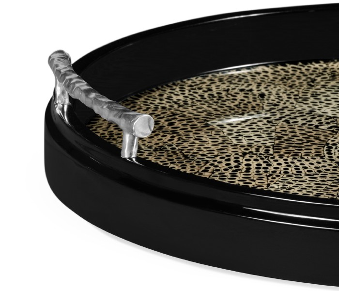 Duo Circular Black Eggshell Tray