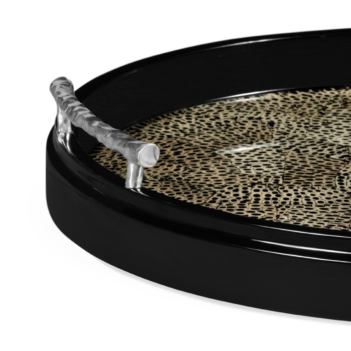 Duo Circular Black Eggshell Tray