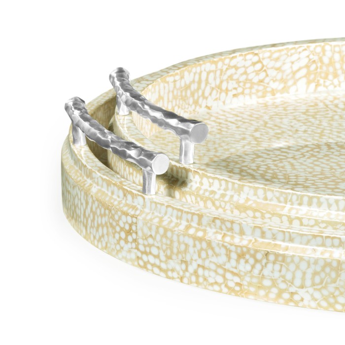 Duo Circular Yellow Eggshell Tray