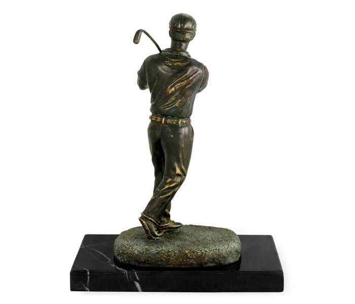 Pair of Dark Antique Bronze Golfer Bookends