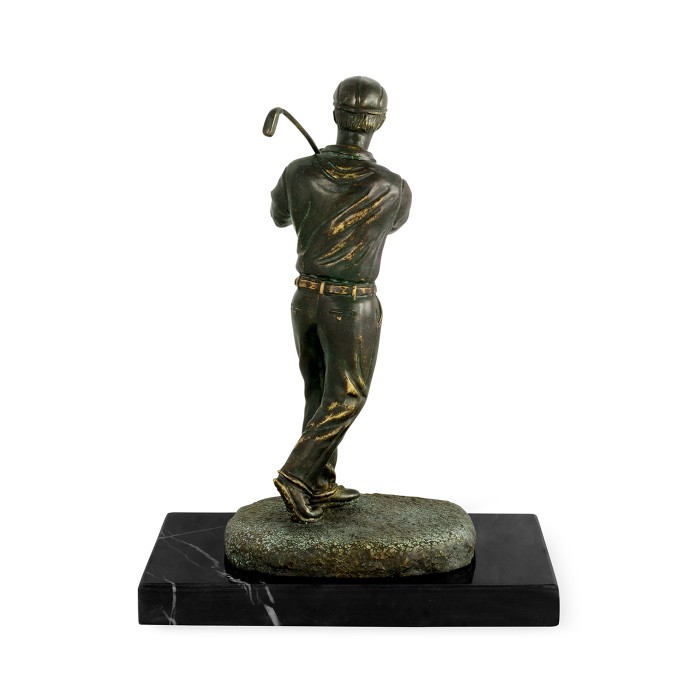 Pair of Dark Antique Bronze Golfer Bookends