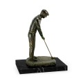 Pair of Dark Antique Bronze Golfer Bookends