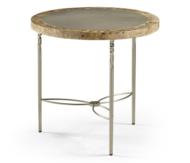 Fulgurite Golden Amber Round Side Table