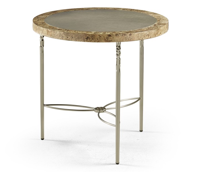 Fulgurite Golden Amber Round Side Table