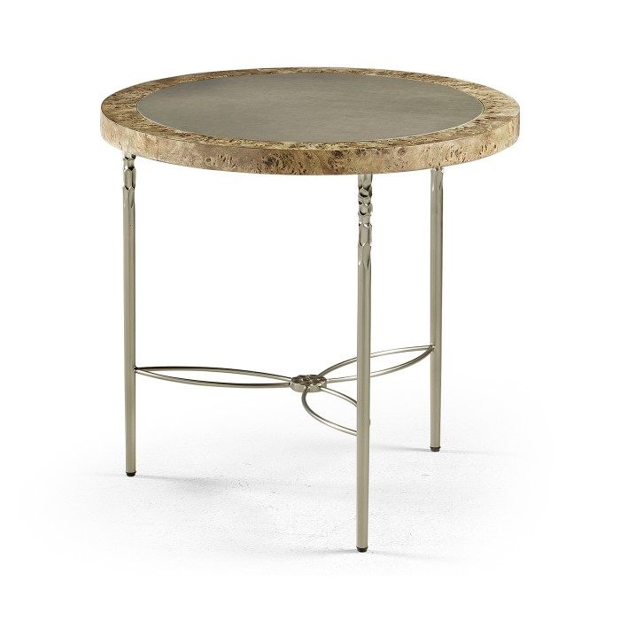 Fulgurite Golden Amber Round Side Table