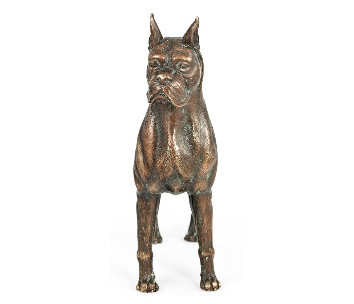 Copper Toned Bronze Boxer Dog