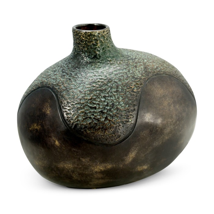 Large Organic Vase in Dark Bronze