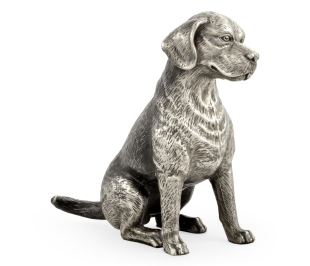 Antique White Brass Beagle Dog