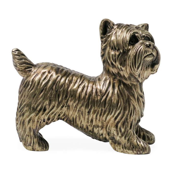 Light Antique Brass Yorkshire Terrier Dog