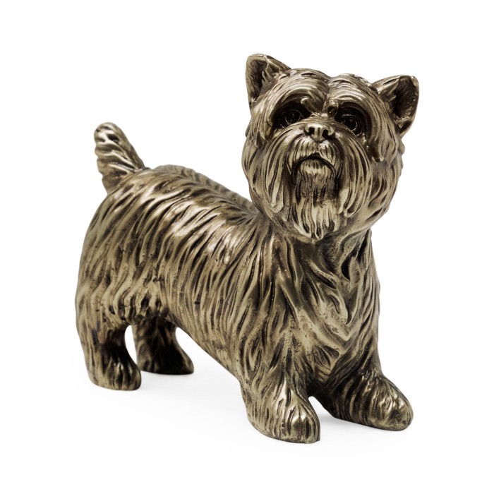 Light Antique Brass Yorkshire Terrier Dog