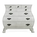 Grey mahogany bombe chest
