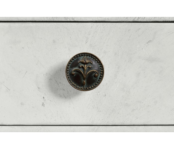 Grey mahogany bombe chest