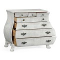 Grey mahogany bombe chest
