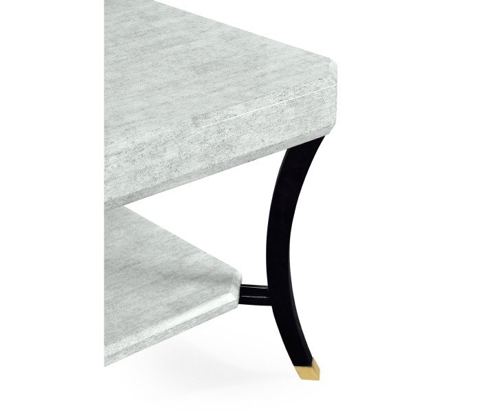 Square White Smoke Eggshell Inlay Coffee Table