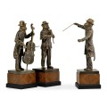 Antique Dark Bronze Monkey Orchestra Set