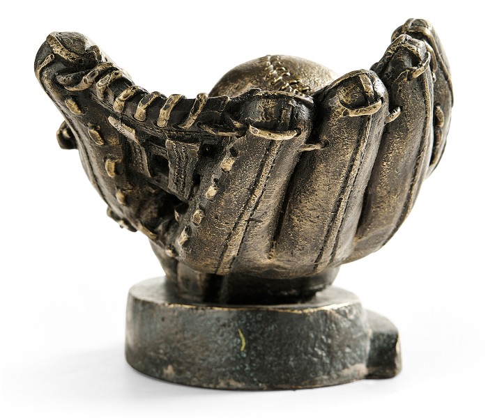 Antique Dark Bronze Baseball Mitt & Ball