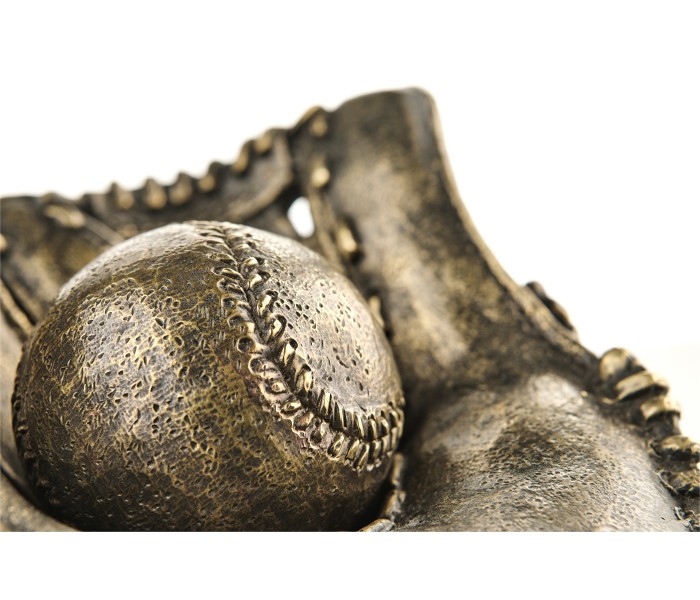 Antique Dark Bronze Baseball Mitt & Ball