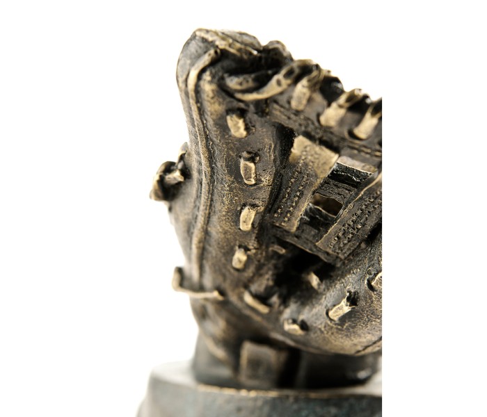 Antique Dark Bronze Baseball Mitt & Ball