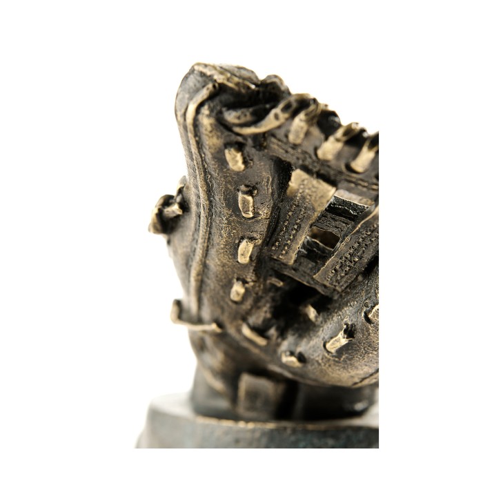 Antique Dark Bronze Baseball Mitt & Ball