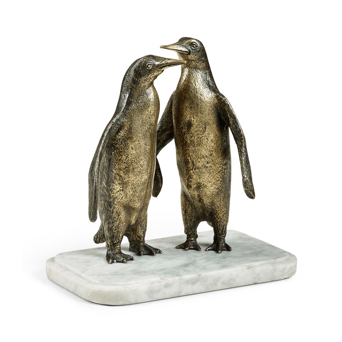 Anitque Dark Bronze Penguins