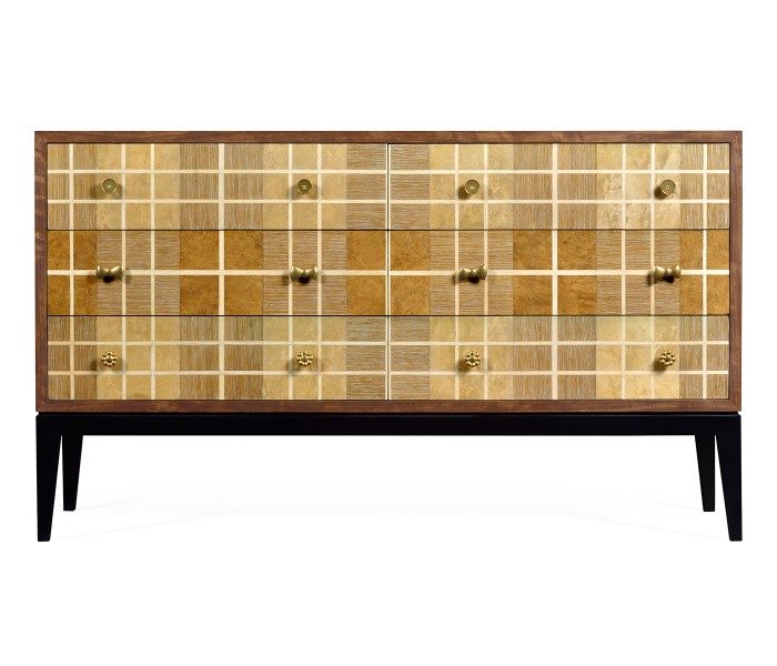 Pale Tartan Six-Drawer Dresser