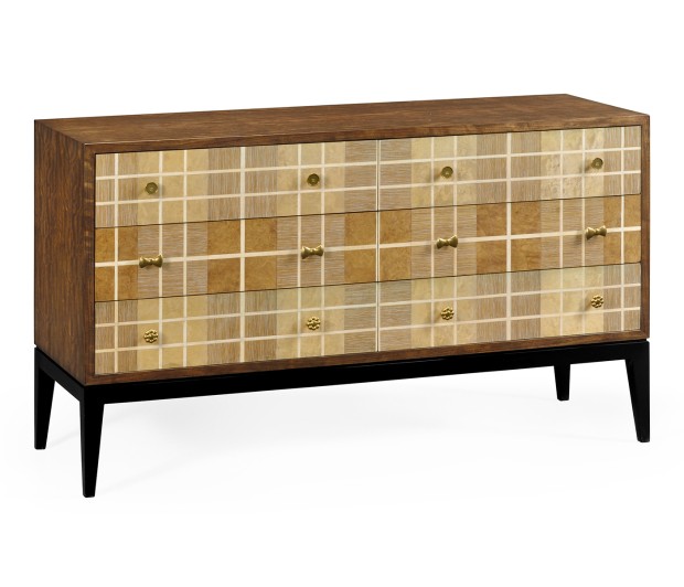 Pale Tartan Six-Drawer Dresser