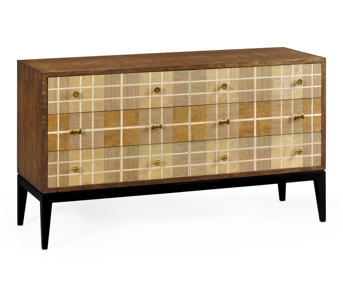 Pale Tartan Six-Drawer Dresser