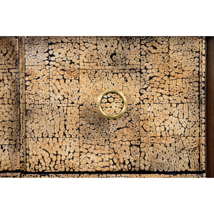 Chest of Drawers with Eggshell Inlay & Brass Details